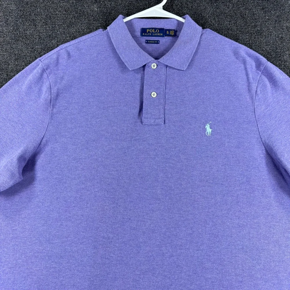 Polo Ralph Lauren Polo Shirt Mens XL Extra Large Purple Classic Fit Short Sleeve